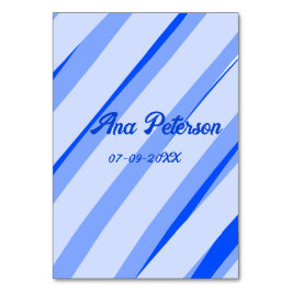 Blåpastelllägg lägg till namn datum boho retro lin bordsnummer