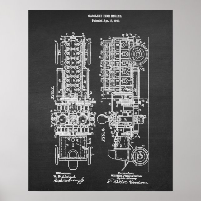 Blåpatent för brandmotor Art. 4 Poster (Framsidan)