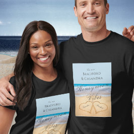 Blåpersika med 2 Hearter i Sand T Shirt