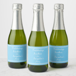 BlåPersonlig Bröllop Mini Sparkling Vin Labe