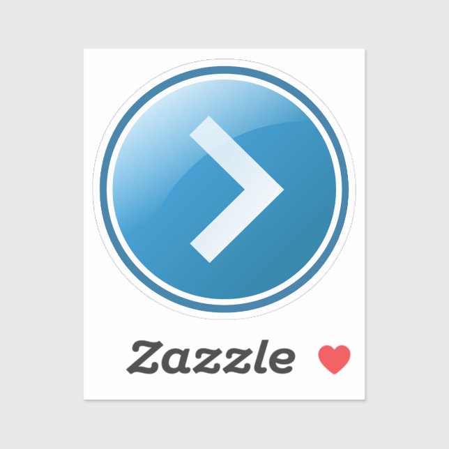 Blåpilsknapp - Höger Klistermärken (Ark)