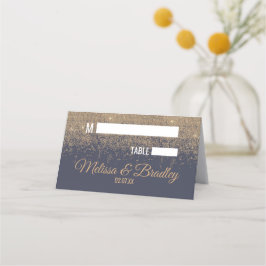 Blåplatskort i guld i Glitter-miniatyrdiagram Placeringskort