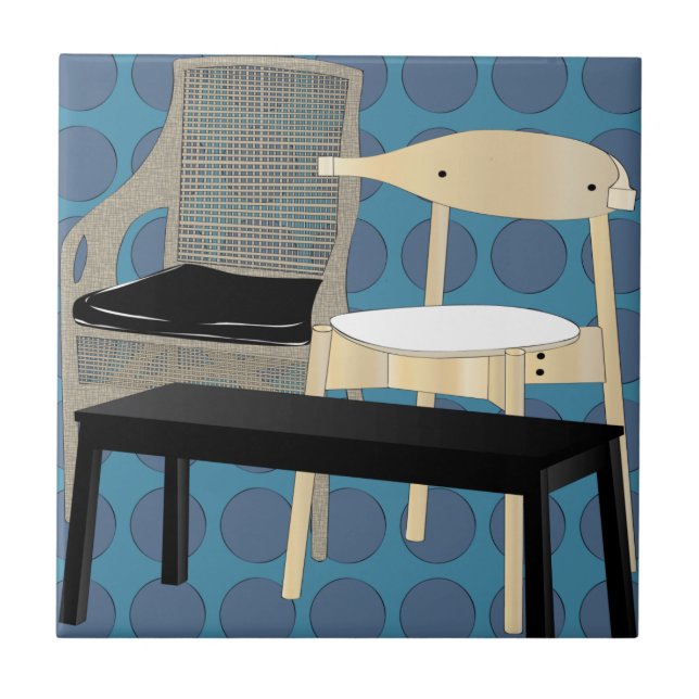 Blåplattan i Ikea FurnMöbler Kakelplatta (Framsidan)