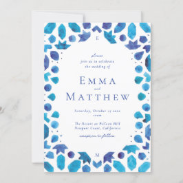 Blåplattan i Medelhavet Bröllop Inbjudningar