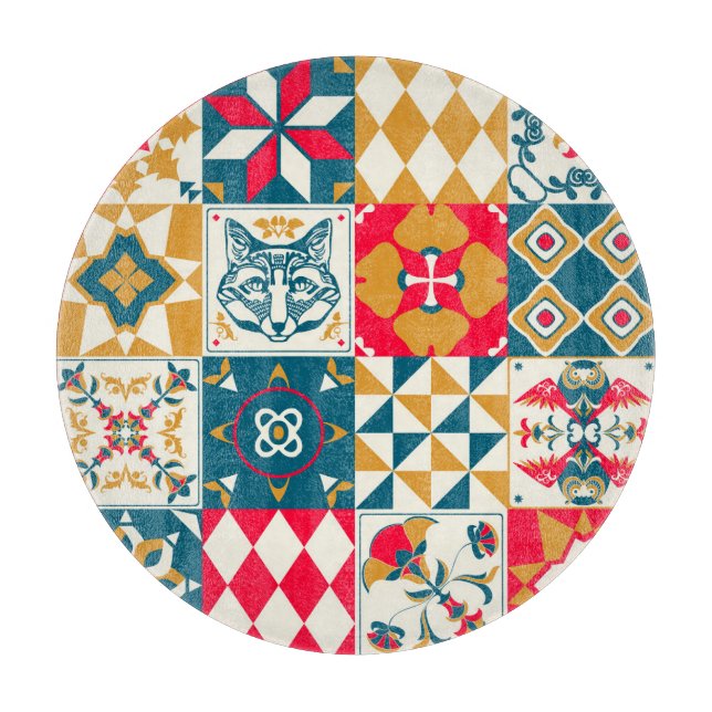 Blåplattan: Vintage Mosaic-bakgrund. (Framsidan)