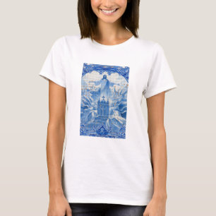 Blåplattmosaik av jesus, Portugal T-shirt