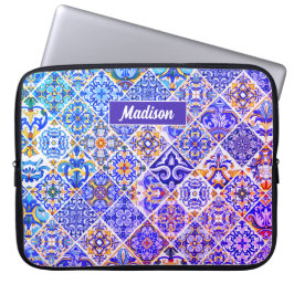 Blåplattor av mexikansk siciliansk lila vid Medelh Laptop Fodral