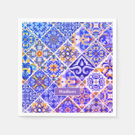 Blåplattor av mexikansk siciliansk lila vid Medelh Pappersservett