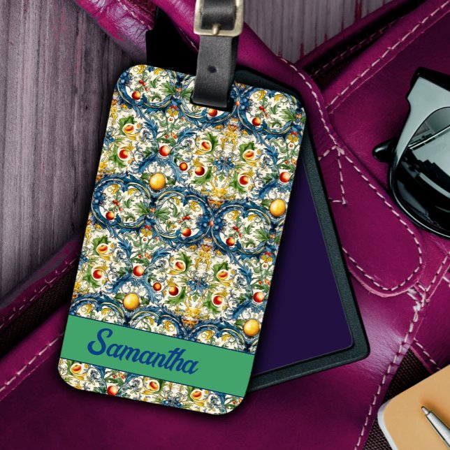 Blåplattor för citrusfrukter i Medelhavet Bagagebricka (Skapare uppladdad)