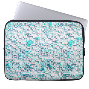 Blåplattor i texturerat obearbetat stil, mosaikkva laptop fodral