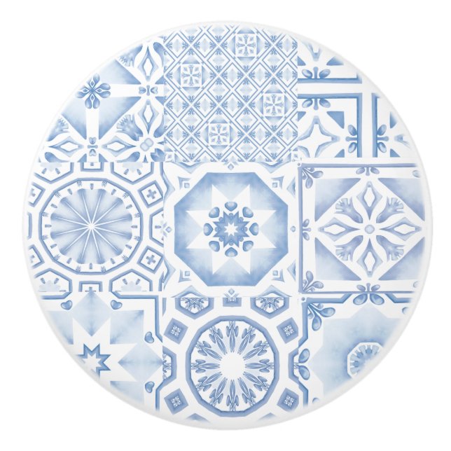 Blåplattor, mosaik, majolica knopp (Framsidan)