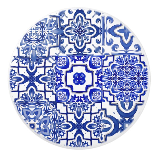 Blåplattor, mosaik, majolica knopp (Framsidan)