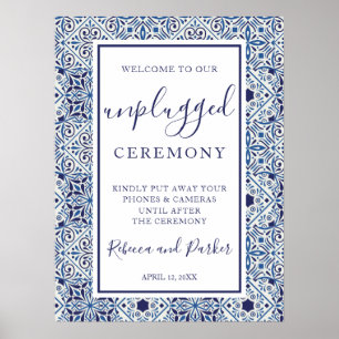 Blåplattor utan pluggning Ceremony Poster