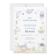 Blåpojken under inbjudan till havets födelsedag