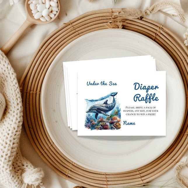 Blåpojken under Sea Baby Shower Diaper Raffle Tilläggskort (Skapare uppladdad)