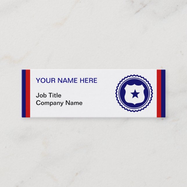 Blåpolisens första svarare mini visitkort (Framsida)