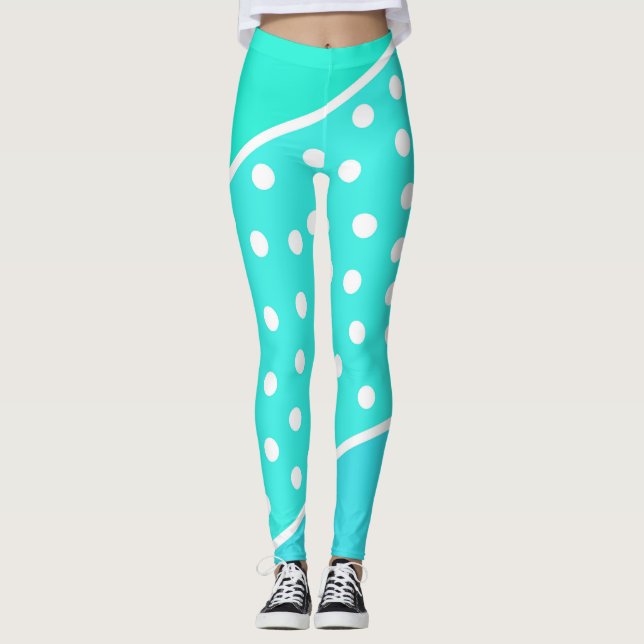 Blåprickade baljväxter leggings (Framsida)