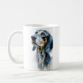 Blåprickig coon hound-porträtt kaffemugg