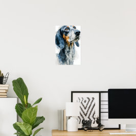 Blåprickig coon hound-porträtt poster