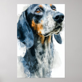 Blåprickig coon hound-porträtt poster