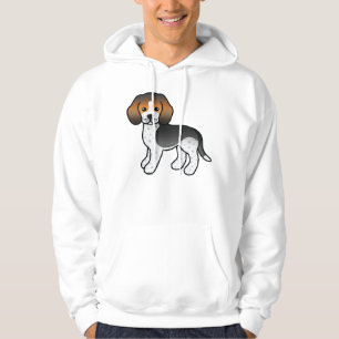 Blåprickig söt seriehund Beagle Hoodie