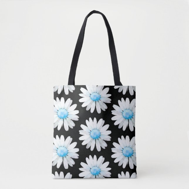 Blåprickig tusensköna tygkasse (Framsida)