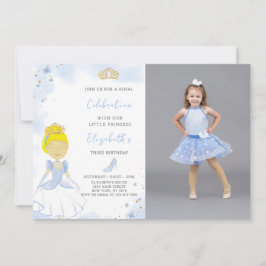Blåprinsessans födelsedagsinbjudan med foto inbjudningar
