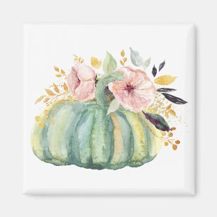 Blåpumpad blommigt sjunker vattenfärgen elegant hö magnet