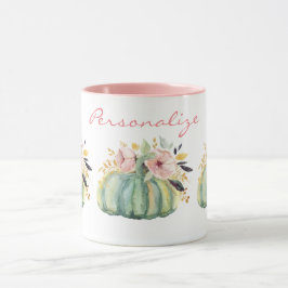 Blåpumpad blommigt sjunker vattenfärgen elegant hö mugg