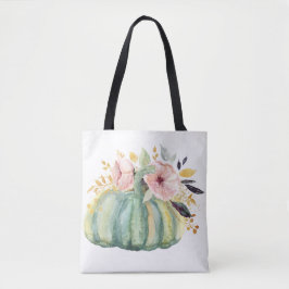 Blåpumpad blommigt sjunker vattenfärgen elegant hö tygkasse