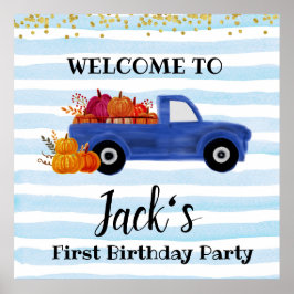 Blåpumpad välkomstsignal för lastbil poster