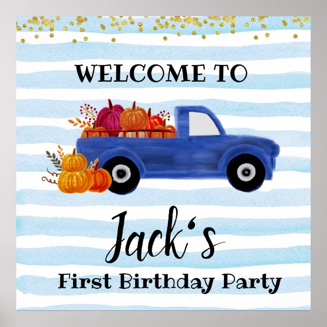 Blåpumpad välkomstsignal för lastbil poster (Framsidan)