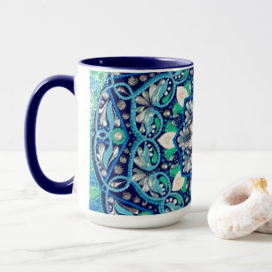 Blåpunktspart mandala mugg