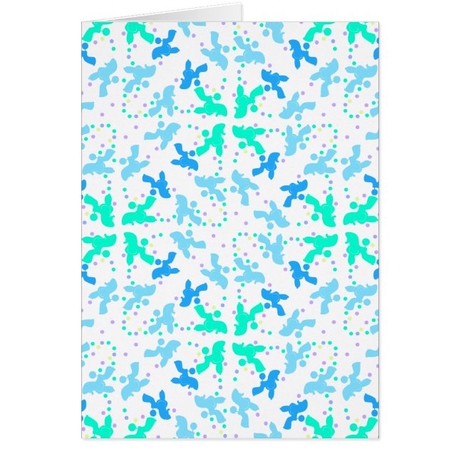 Blåpunktspunkt mönster hälsningskort (Framsidan)