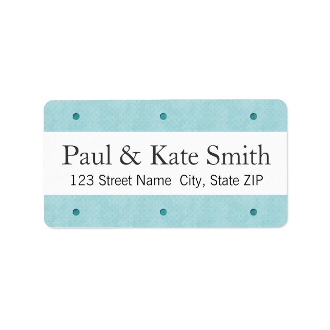 Blåpunktstexturerad etikett adressetikett (Framsidan)