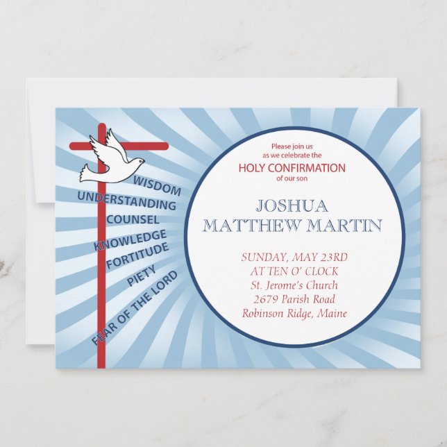 Blåraader för bekräftelseinbjudan inbjudningar (Framsida)