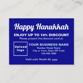 Blårabattkort för Business Hanukkah Rabattkort