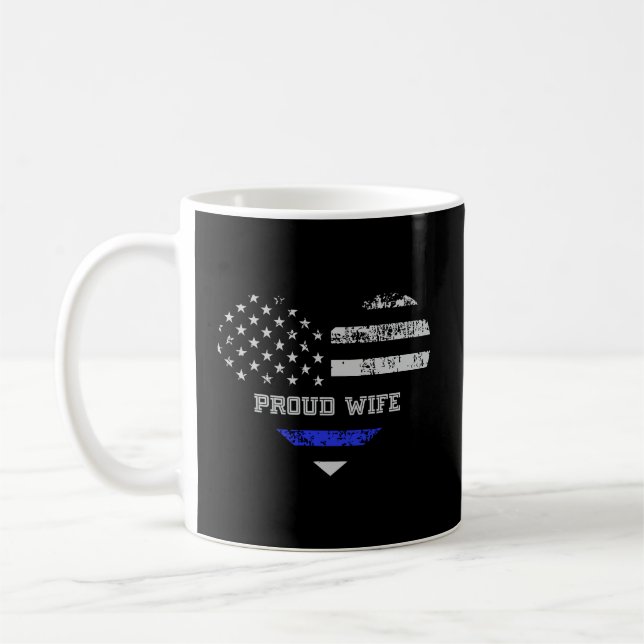 Blåradshjärna för polisens proud USA Kaffemugg (Vänster)