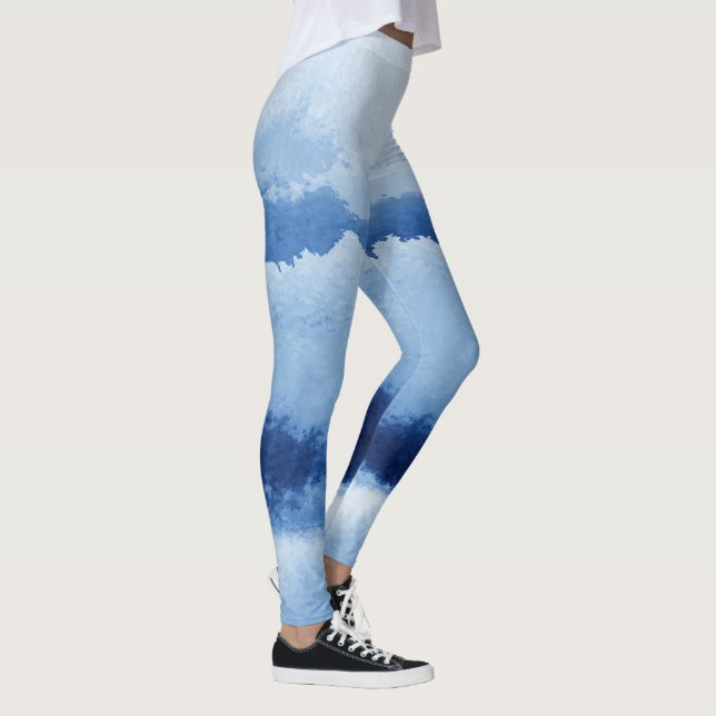 Blårandiga vattenfärgade leggings (Höger)