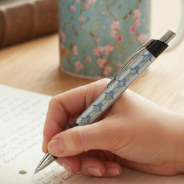 Blårandigt Blommigt Arkiv Personligt