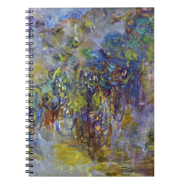 Blåregn (höger halva) av Claude Monet Anteckningsbok Med Spiral (Framsidan)