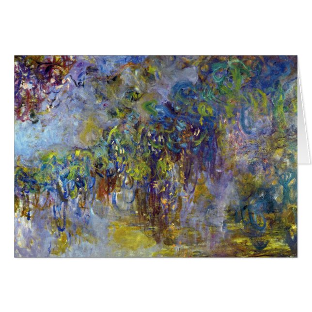 Blåregn (höger halva) av Claude Monet Hälsningskort (Framsidan Horizontal)