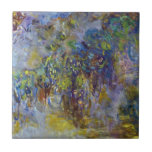 Blåregn (höger halva) av Claude Monet Kakelplatta<br><div class="desc">Wisteria (höger halva) (1917-1920) av Claude Monet är en vintage impressionistisk naturmålning som visar den högra halvan av en större stillebenmålning med blommor. Den är en del av en serie målningar med wisteria som Monet målade under våren i sin trädgård i Giverny,  Frankrike.</div>
