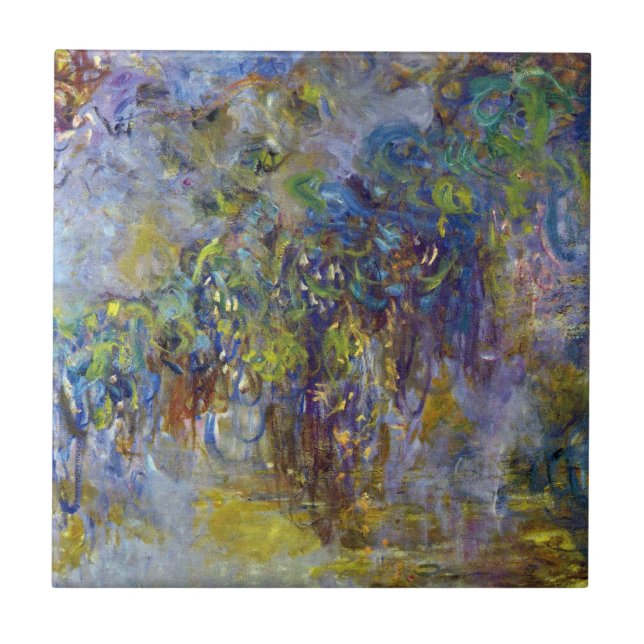 Blåregn (höger halva) av Claude Monet Kakelplatta (Framsidan)