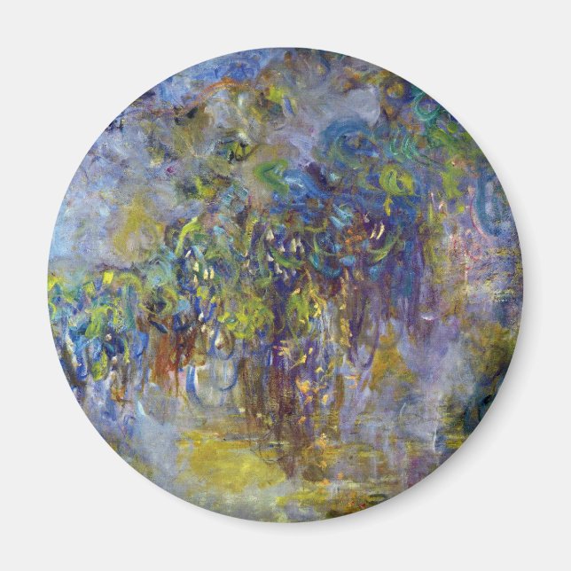 Blåregn (höger halva) av Claude Monet Magnet (Framsidan)