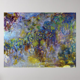 Blåregn (höger halva) av Claude Monet Poster