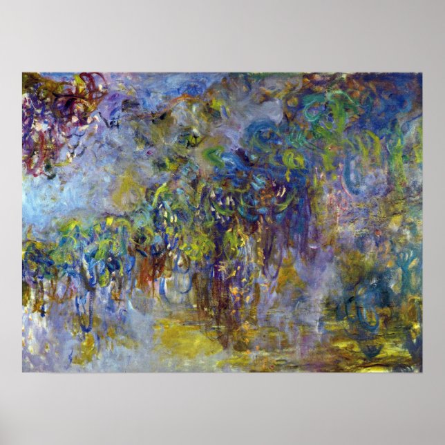 Blåregn (höger halva) av Claude Monet Poster (Framsidan)