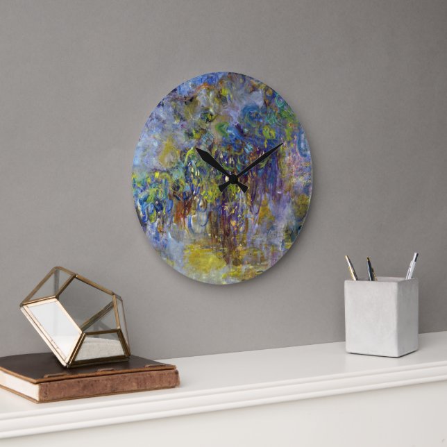 Blåregn (höger halva) av Claude Monet Stor Klocka (Kontor)