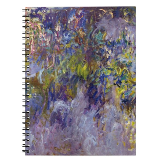 Blåregn (vänster halva) av Claude Monet Anteckningsbok Med Spiral (Framsidan)