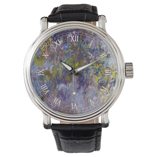 Blåregn (vänster halva) av Claude Monet Armbandsur (Framsida)